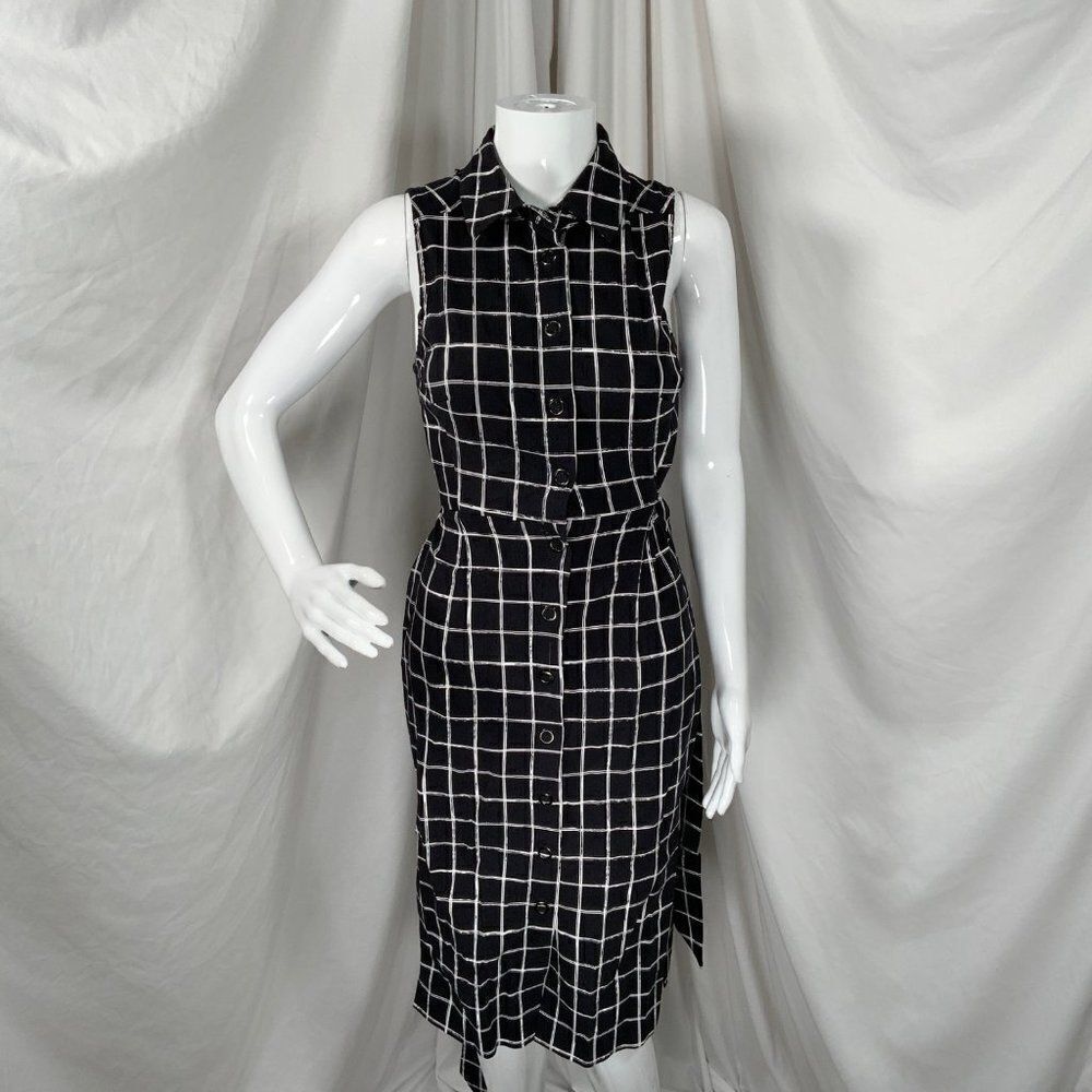 Betsey Johnson Window Pane Midi Shirt Dress (D14)
